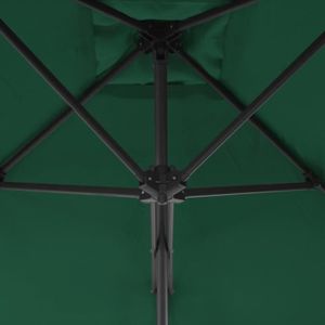 PARASOL MAD Parasol d'extérieur avec mât en acier 250 x 250 cm Vert