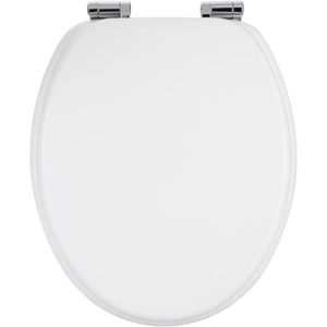 ABATTANT WC Siège de Toilette MDF Blanc Forme '0' avec Double 