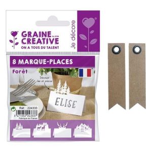 MARQUE-PLACE  Marque places pour table de Noël Forêt + 20 étique
