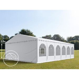 TONNELLE - BARNUM Tente de réception TOOLPORT - 8x12m - PVC - Blanc - Autoportante - Métal