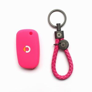 CATANK Sac clé Voiture Housse en Cuir véritable pour Smart Fortwo Forfour  453 décoration de clé à Distance Accessoires de Style de Voiture,Red Style-A