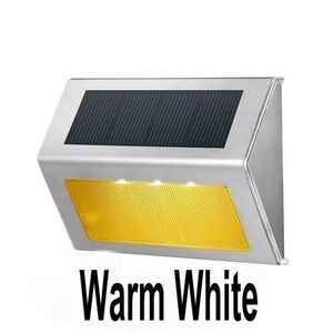 BALISE - BORNE SOLAIRE  Lampadaire extérieur,Lampe solaire à 3 LED en acier inoxydable, imperméable, éclairage d'extérieur, luminaire de - Warm White-4 PCS