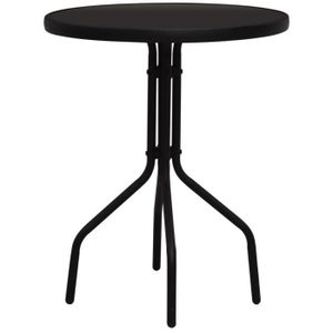 Ensemble table et chaise de jardin DUOKON - Ensemble de bistro 3 pcs Rotin PVC Noir
