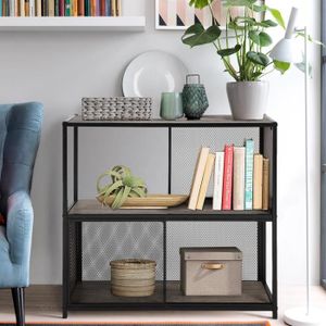 Style Classique 90 X 41 X 186 Bibliotheque Dim En Bois Massif Et Mdf Avec Finition Noyer Brillant Cuisine Maison Salon