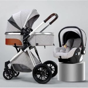 POUSSETTE  Poussette 3 en 1 Bébé Combinée Siège-auto + Nacelle Réversible Réglable