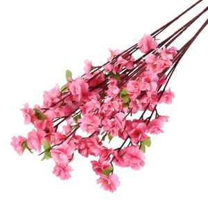 FLEUR ARTIFICIELLE Minifinker - Faux fleurs en plastique - mulation de grandes branches de fleurs de pêcherose - Modèle court 65CM