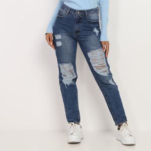 Jean bleu troué femme top