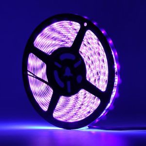 FLEXIBLE RUBAN 300 LED UV LUMIERE NOIRE AUTOCOLLANTE 12V 5m ALIMENTATION