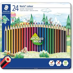 CRAYON DE COULEUR STAEDTLER - Noris colour 185 - Boîte métal 24 crayons de couleur assortis eois upcyclé - 185 M2471