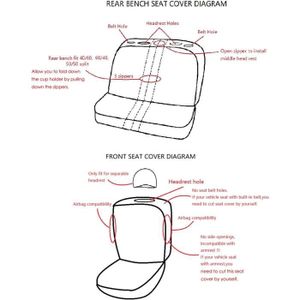 HOUSSE DE SIÈGE Ensemble complet de housses de siège auto en polyester pour sièges avant et arrière, compatibles airbag et sièges arrière div[Q2171]
