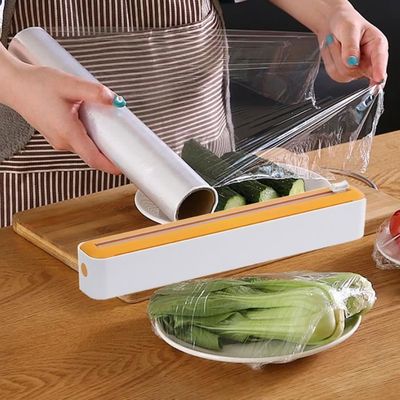 Distributeur De Film étirable Avec Coupe-glissière - Réglable Pour Rouleaux 5-30 Cm - Ventouses, Design Vert - Pour Cuisine