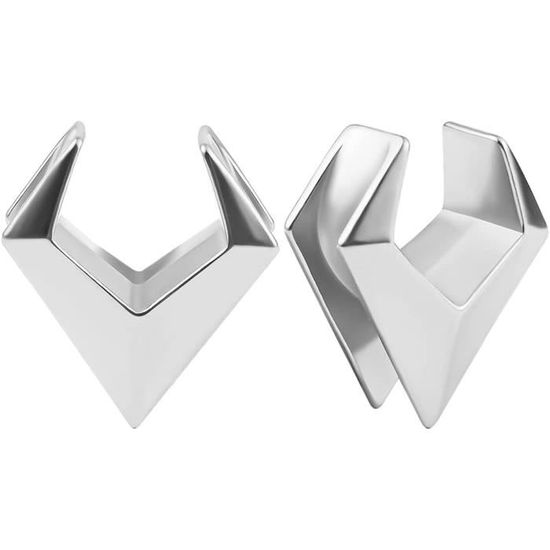 Vankula Ohr Tunnel 1 Paar - Doppelseitig Edelstahl Flesh Plugs 8mm Bis 16mm