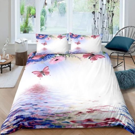 Housse De Couette 155X220 Enfant Attrape-Rêves Papillon Parure De Lit 1