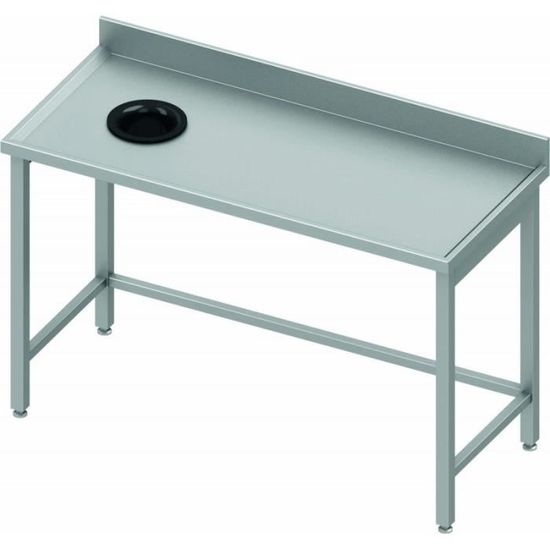 Table Inox Avec Trou Vide Ordure A Gauche Profondeur 600