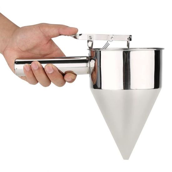 COM-FOUR Entonnoir En Acier Inoxydable Pour Bocaux Et Confitures - Entonnoir Cuisine Large Bec 17cm