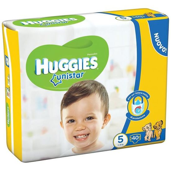 Huggies Unistar Lot de 2 x 20 couches de taille 5 Idéal pour les enfants de 11 à 25 kg:  Hygiène et Soins du corps
