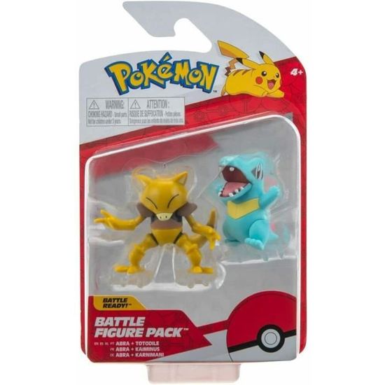 Pack de 2 figurines Pokémon Abra et Kaiminus de 5cm pour enfant - JAZWARES