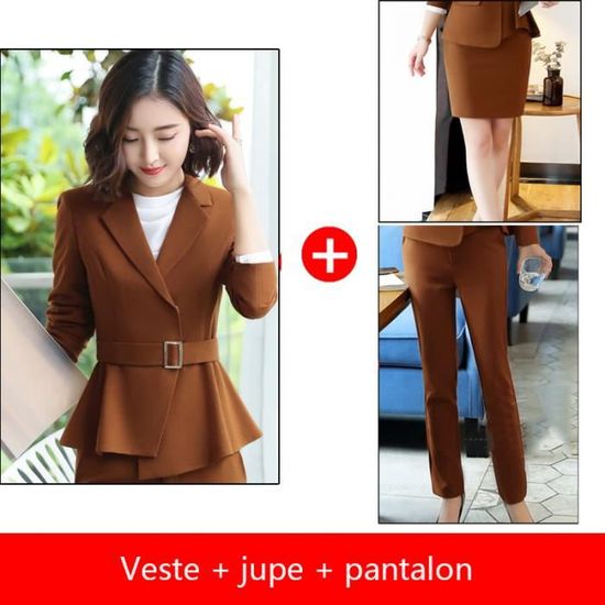 Costume élégant 2 pièces pour femme - Manches longues - Tenue d