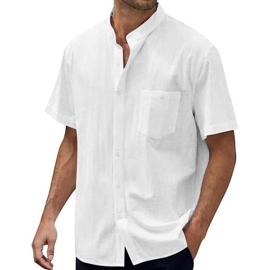 Chemise Homme Manches Courtes Shires Aubrion – Blanc – Taille Au Choix – Neuf Sous Emballage