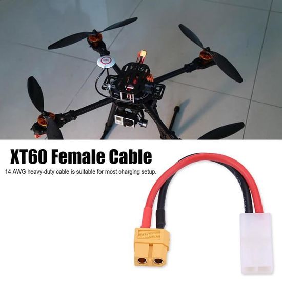 Câble Rallonge XT60 Mâle-femelle 100 Cm - Fil Silicone 12 AWG, Pour Batteries RC Lipo, Voitures, Drones