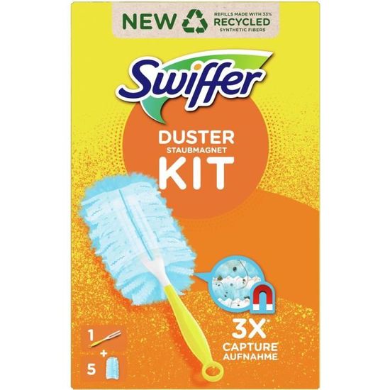 SWIFFER Plumeau Duster Kit 1 Manche + 5 Recharges