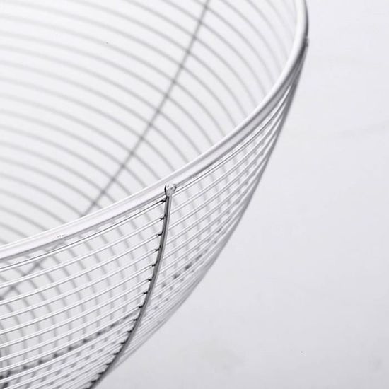 Corbeille à Fruits Moderne En Acier Inox – Grande Capacité – Design Poli Miroir Pour Le Salon