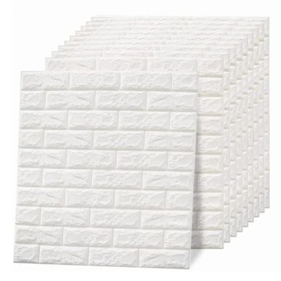 10 Pcs Panneaux Muraux 3D Papier Peint Brique Auto-adhésif DIY