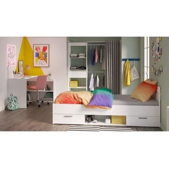 chambre complète enfant lila - lit + bureau + dressing - blanc - demeyere