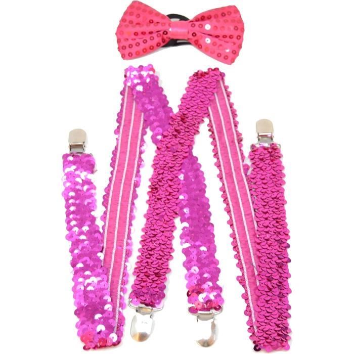 Ensemble Nœud Papillon Et Bretelles X - 4 Attaches - Polyester Élastique - Taille Unique