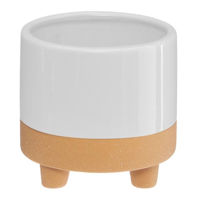 Cache pot design scandinave Slow - Diam. 10 cm - Blanc