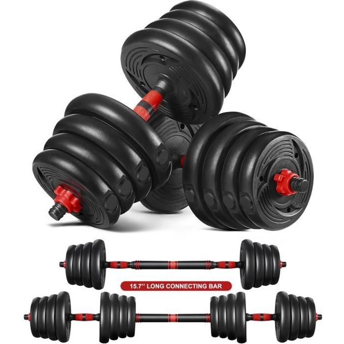 Haltère 30kg poids ajustables