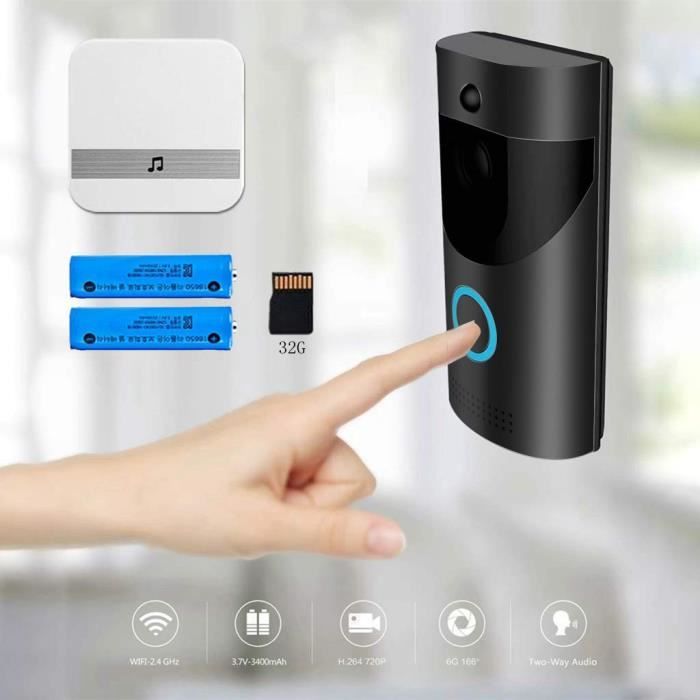 KIT CAMERA DE SURVEILLANCE - PACK VIDEOSURVEILLANCE - Interphone visuel visuel sans fil Wifi Smartphone électronique à distance