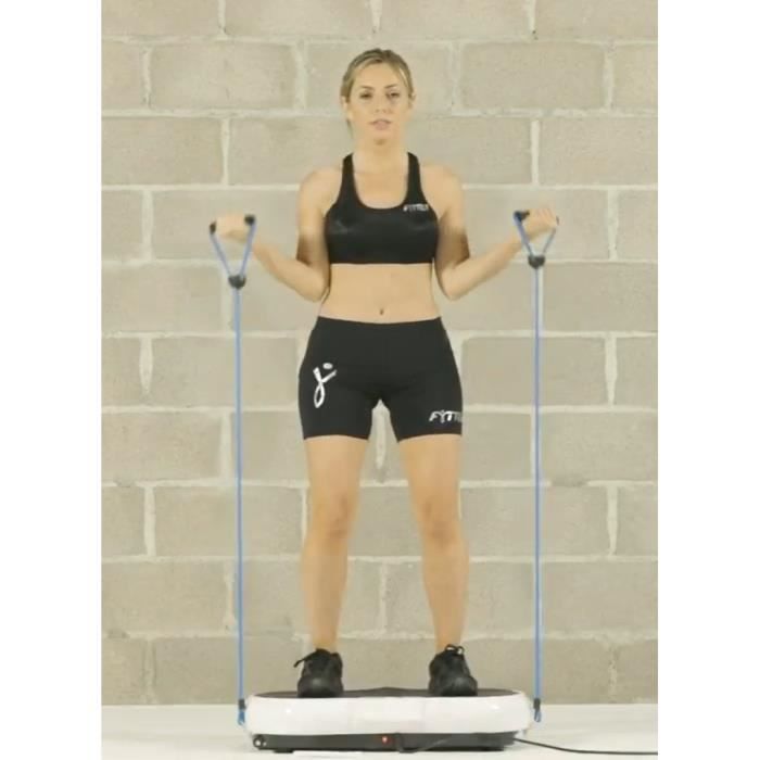 Plateforme vibrante avec elastique muscler bras jambes fesses cuisses - aide à maigrir lutter cellulite vibro sport fitness shaper 3