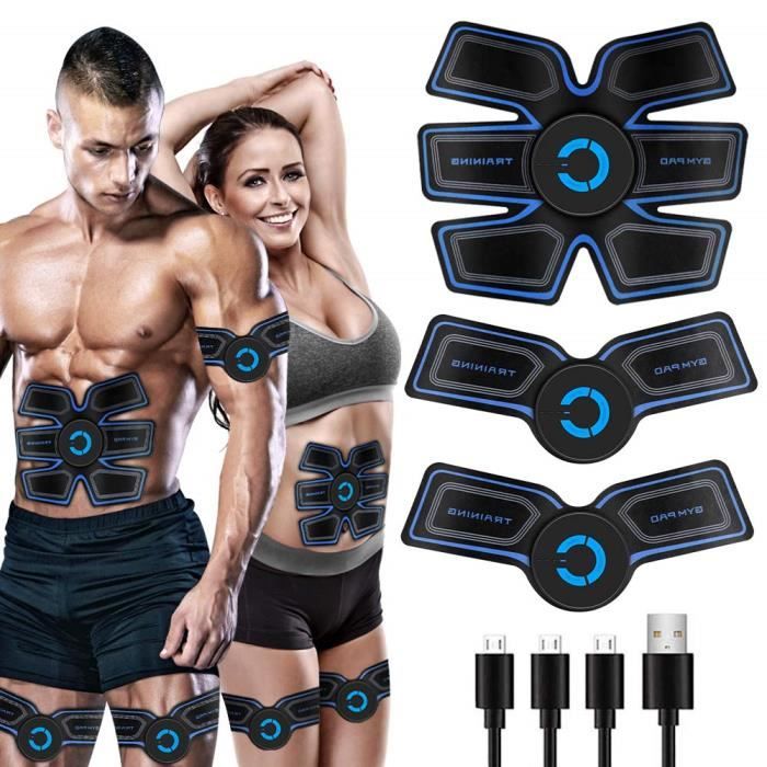 Appareil Abdominaux pour Femme et Homme, EMS Ceinture Abdominale Electrostimulation, ABS Stimulateur Musculaire pour Abdomen/Bras