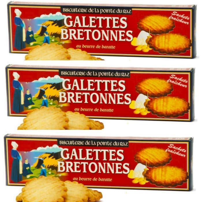 Galettes Bretonnes Artisanales, 3 boites de 80g