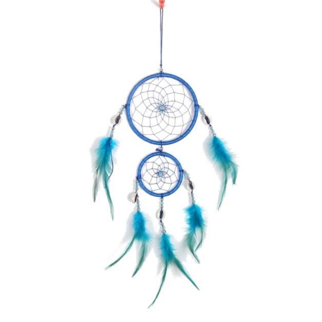 Attrape Rêve - Traditionnel - 2 Cercles - Bleu