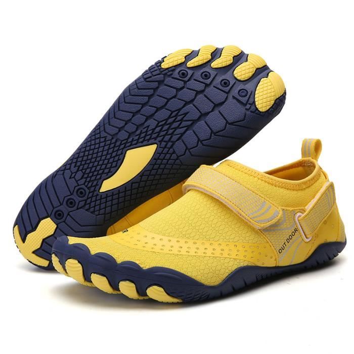 A021 Yellow 44 -Vanmie – chaussures de Sport aquatique pour hommes et femmes, baskets de plage, nu pieds pour la natation, taille 38