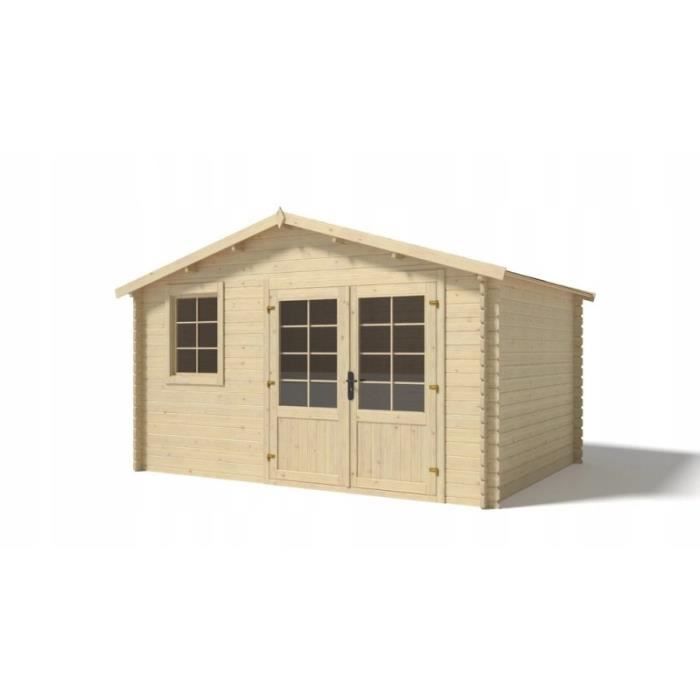 Abri de jardin en bois 11,70m2 3,90x3m Ep. 34mm Couleur: naturel | DOM587 | ALTANKA