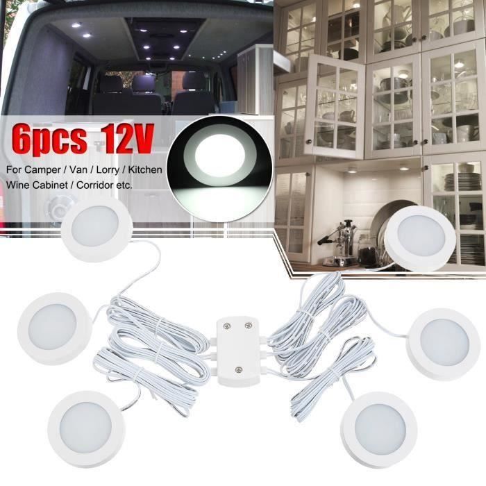 6x 12V Intérieur LED Spot Light Projecteur Pour Camper Van Caravan Camping-car VW T4 T5 Bo47018