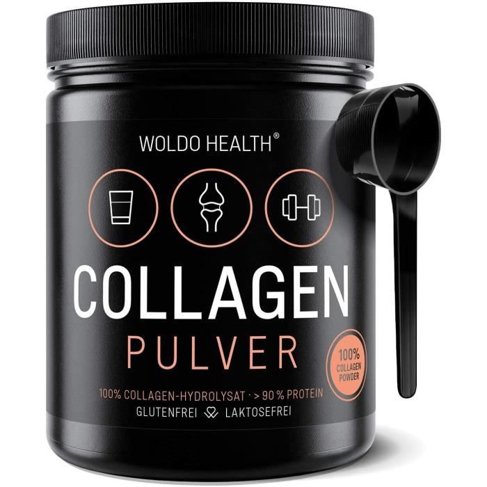 Vitamines, minéraux et compléments Collagène poudre de bœuf Protéine Gelatine – 500g Collagen Hydrolysat Peptides Type I 771519