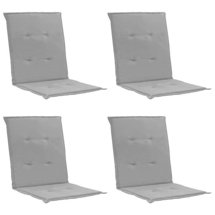 Lot de 4 Galettes de chaise de jardin Coussins de chaise Gris 100 x 50 x 3 cm Nouveau *999826