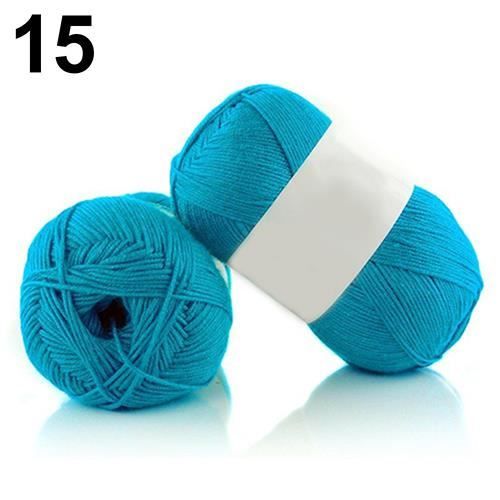 1 Pc 50g Par Pelote Doux Bambou Crochet Coton À Tricoter Bébé Tricot De Fil De Laine # 15 Bleu