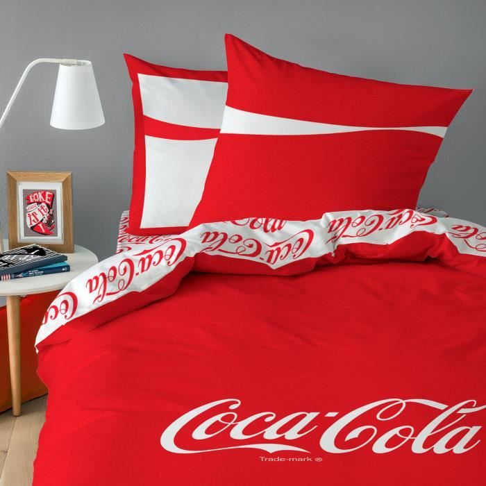 parure de lit 100% coton coca cola en rouge 231247780