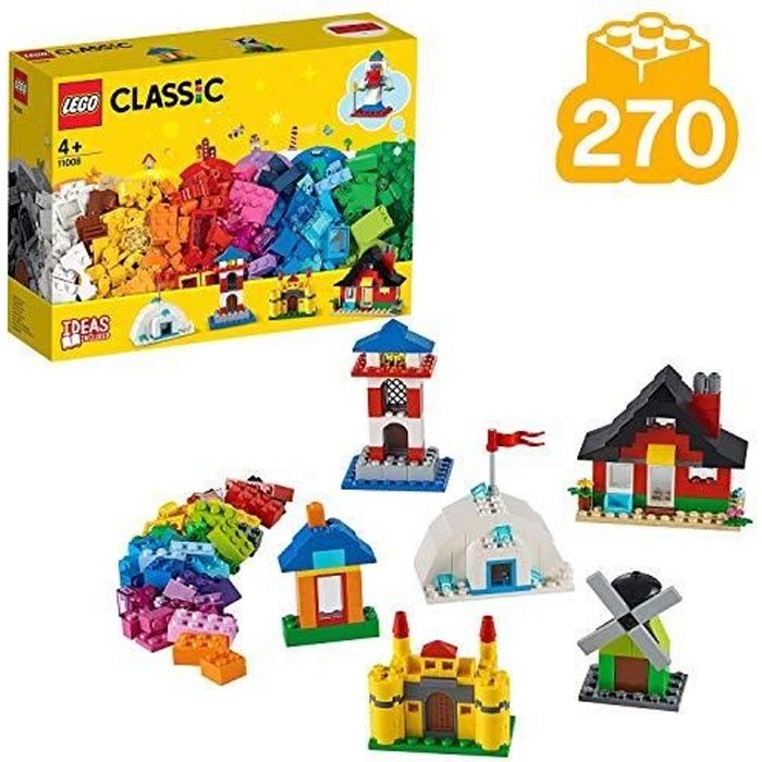 LEGO 11008 Classic Briques et maisons Ensemble de construction, Jouets préscolaires pour enfants de 4 ans et plus avec 6 1100