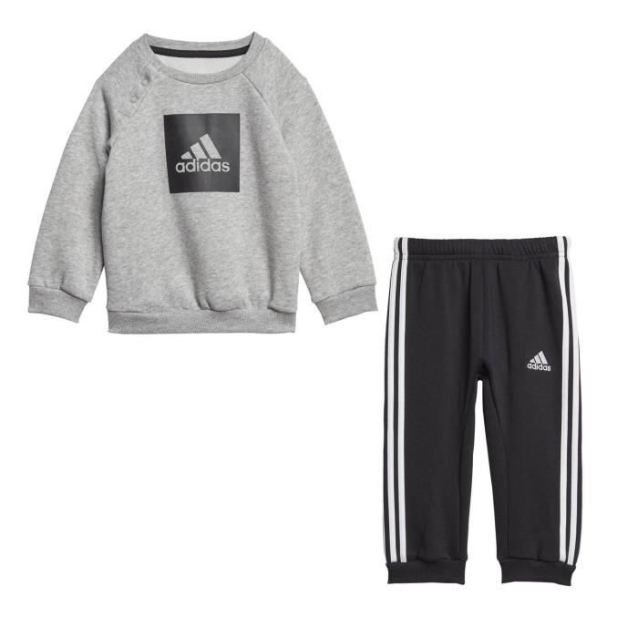 Survêtement Adidas 3-stripes Logo gris / noir bebe