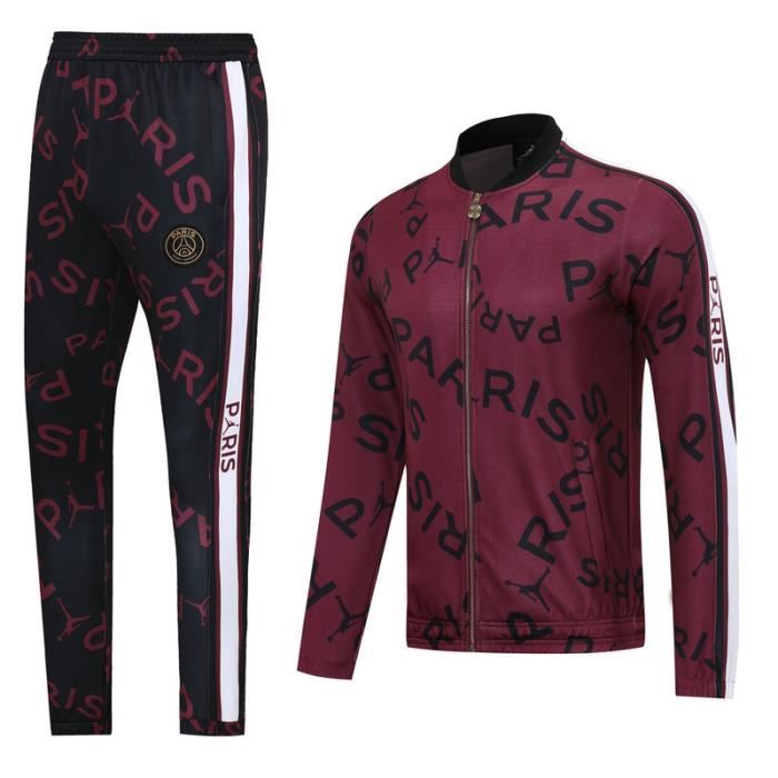 Ensemble Survêtement PSG x Jordan - Maillot de Foot Enfants Homme 2020-21 Ensemble Survêtement Jogging Vêtements de Football