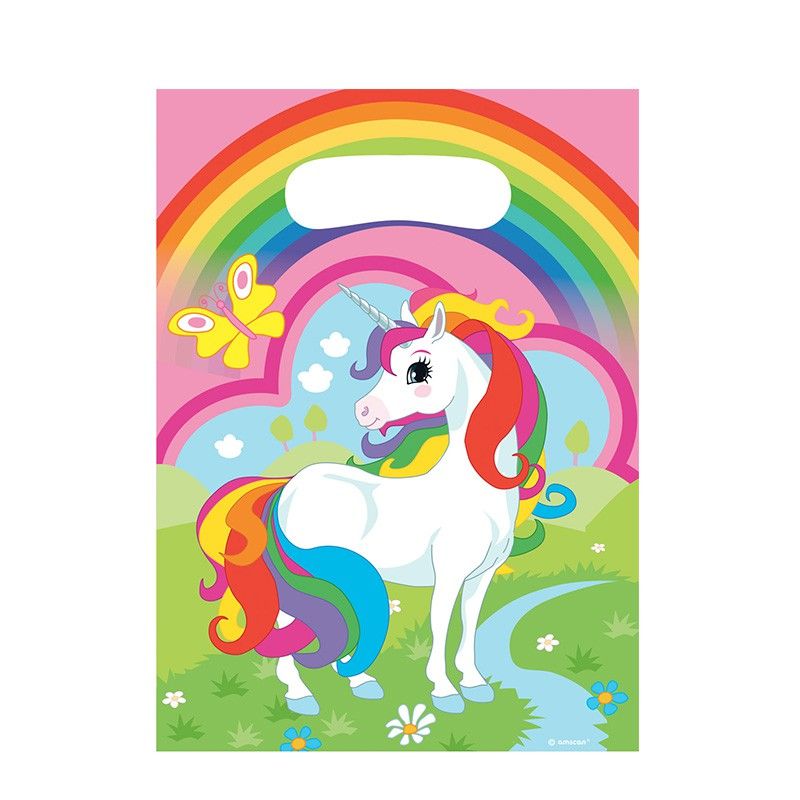 Lot de 8 Sachets - Plastique - Licorne