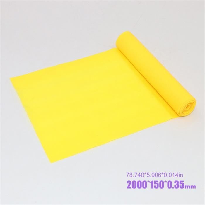 2000 * 150 * 0,35 mm Bande de Résistance Élastique jaune pour Rééducation Exercices-Musculation-Pilates-Yoga