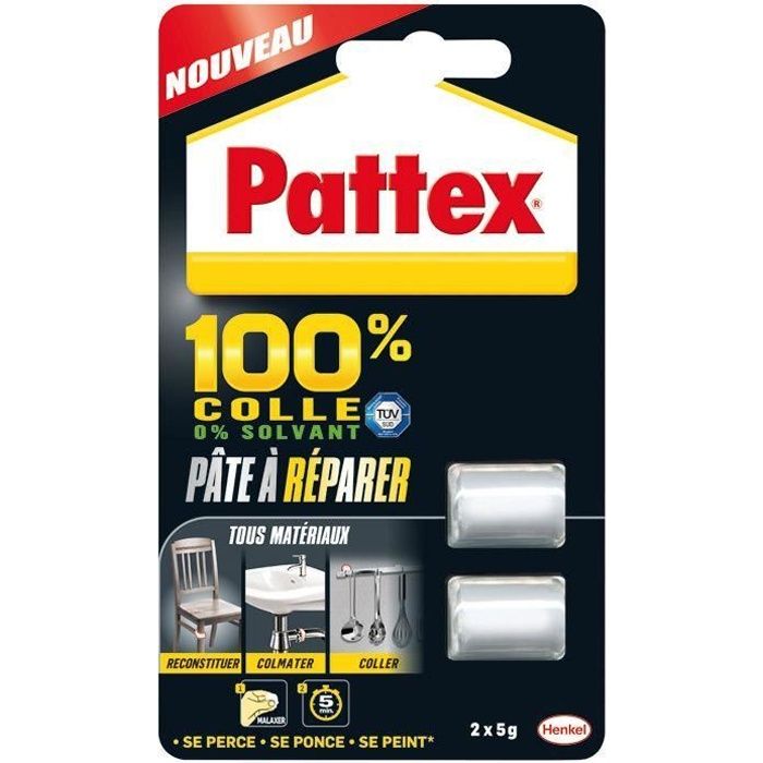 Pattex colle 100% pâte à réparer 2x5g