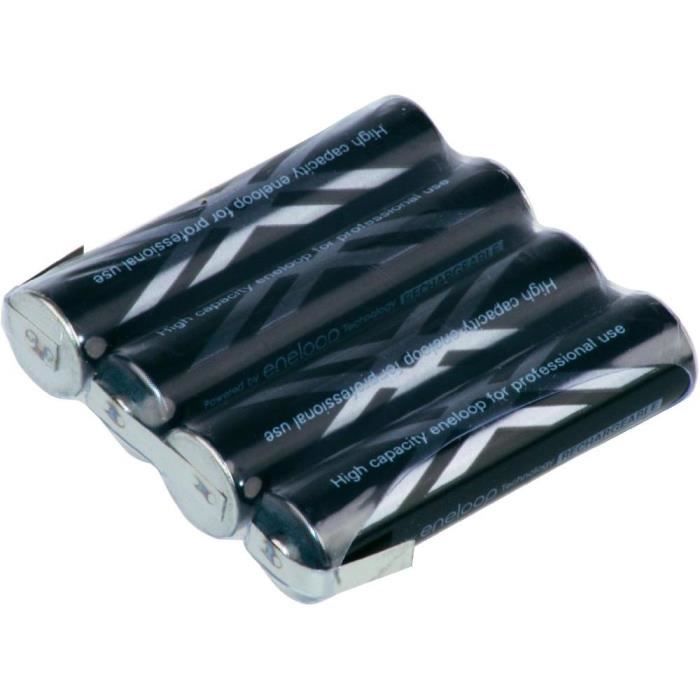 Pack d'accus R03 (AAA) 4,8 V 900 mAh avec cosses à souder en Z Eneloop XX